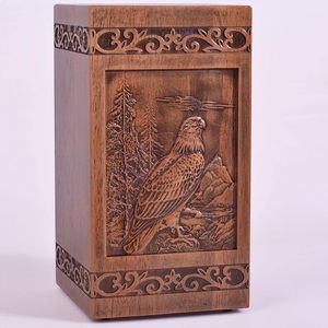 Urna de cremación de madera de águila para cenizas de madera humana, caja decorativa, urnas funerarias para adultos, hombres y mujeres - Product Image 2