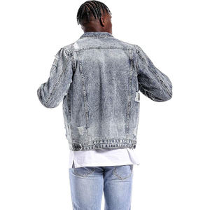 Logo personnalisé Veste en jean légère pour hommes, confortable et haute performance recouverte de boutons - Product Image 6