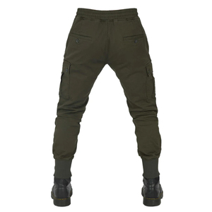 Pantalones vaqueros de motorista protectores de secado rápido transpirables blindados verde oscuro para hombres con diseño de múltiples paneles y bolsillos de carga - Product Image 5