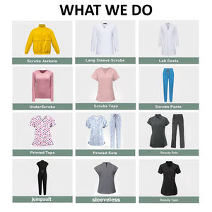 Confortable Spandex Polyester Hôpital Gommage Ensembles Uniformes Figues Gommage Ensembles En Gros Médical Hommes Femmes Soins Infirmiers Gommage Ensembles - Product Image 3