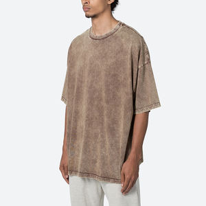 เสื้อยืดผ้าฝ้าย100% สโตนวอชสำหรับผู้ชายเสื้อยืดวินเทจปรับแต่งได้คุณภาพสูง - Product Image 3