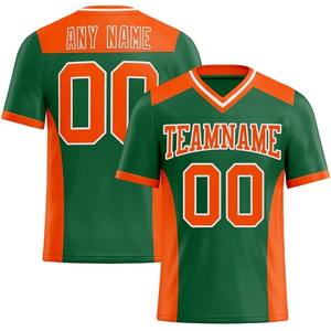 Green Blue Custom <b>Football</b> Jersey Mens Sublimated V Neck Short Sleeve Team Uniform Logo Name Number Option Breathable Mesh - Product Image 2