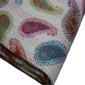Throw Handmade Kantha <b>King</b> <b>Size</b> Reversible Bedding Bedspread Decorative <b>Blanket</b> Indian Patchwork Quilt - Product Image 1