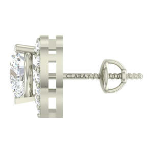 Compre Pendientes de Plata de Ley 925 de Primera Calidad para Mujeres y Niñas, Pendientes de Botón con Forma de Corazón y Flor en Oro Rosa, con Diamantes, Modernos, para Compromiso - Product Image 4