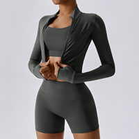 Combinaison de yoga respirante en spandex/polyester, ensemble de fitness pour la salle de sport, logo personnalisé, ensemble trois pièces, combinaison de sport pour homme