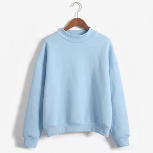 เสื้อสเวตเชิ้ตคอเต่าทรงโอเวอร์ไซส์สำหรับผู้หญิง ผ้าคอตตอนหนานุ่ม พรีเมียม สไตล์สตรีทแวร์ ผู้ผลิตเสื้อผ้าแบรนด์ส่วนตัว - Product Image 1