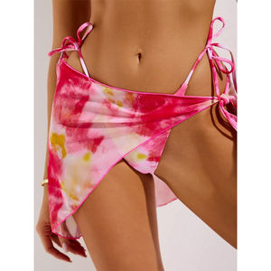 Chiyi Wholesale New Arrival Women Summer Beach Wear Solid Color Bikini Mesh Short <b>Skirt</b> Bikini Three-piece Set - Product Image 5