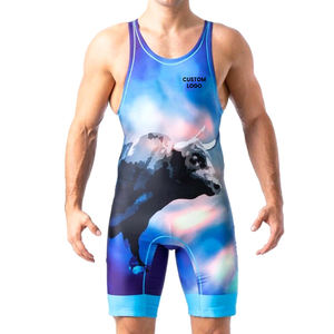 Top fournisseur Sublimation de la plus haute qualité imprimé fait à la main sur mesure vêtements d'entraînement hommes maillots de lutte - Product Image 4