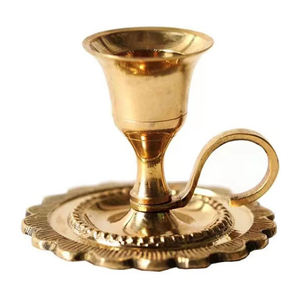 Vintage Brass Candle Holder Creative Living Room Dining Room <b>Metal</b> Brass Candle Holder Decorative <b>Product</b> Made In India - Product Image 3