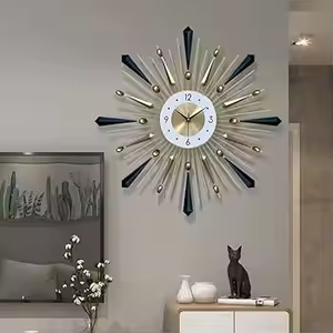 Azora Industries นาฬิกาควอตซ์ติดผนังโลหะหรูหราสำหรับบ้านร้านอาหารตกแต่งผนังนาฬิกาแขวนผนังแขวนผนัง - Product Image 4