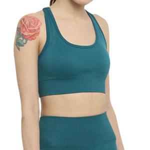 <b>Women's</b> 2-Piece Seamless Breathable Polyester/Nylon Workout Gym Sets <b>Biker</b> <b>Shorts</b>-Washed Technics Elastic Waist - Product Image 6