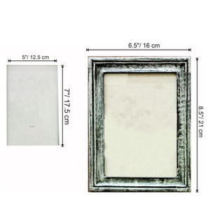 Marco de fotos de madera de mango hecho a mano de estilo Vintage quemado blanco desgastado forma personalizada decoración de madera maciza fábrica a granel - Product Image 3