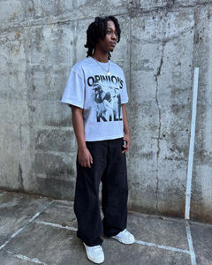 Custom DTG Printed Tee Heavyweight 360 Grams Acid <b>Washing</b> Boxy Man t Shirt - Product Image 5