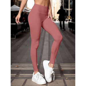 Leggings de yoga sans couture taille haute pour femme Lj, taille XXL, rose, en spandex, pour le fitness et l'exercice, couleur unie, design à taille élastique - Product Image 5