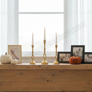 Bougeoir traditionnel en aluminium noir décoration de la maison confortable Festival ambiance aux chandelles réunions de famille qualité d'exportation - Product Image 3