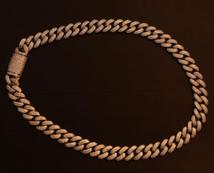 Collier chaîne cubaine hip-hop entièrement serti de zircon en argent sterling personnalisé, cadeau unisexe - Product Image 5