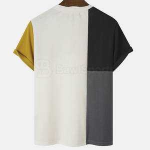 Venta al por mayor de camisetas de hombre por encargo 100% algodón tejido de punto tamaño personalizado y logotipo patrón sólido - Product Image 2