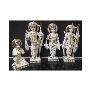 Magnifique statue de Shree Ram Darbar en marbre blanc avec Mata Sita, idéale pour les Diwali et Dussehra Pooja, au meilleur prix pour les acheteurs. - Product Image 2