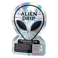 Sachet Mylar découpé sur mesure en forme spéciale holographique, anti-odeur, 3,5 grammes, pour emballage résistant aux enfants