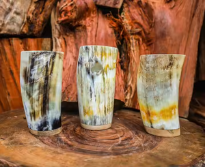 Tasse en verre inspirée de la culture Viking Corne à boire naturelle Conception étanche Amis du thé par l'artisanat en croissant - Product Image 2