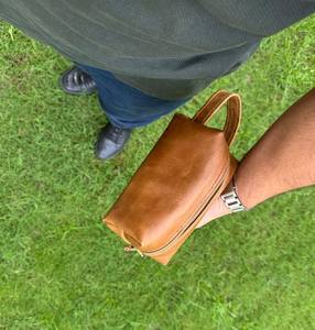 2025 Anwar Enterprises, bolsa de cosméticos de viaje neutra multifuncional, nueva bolsa de lavado de mano de cuero Crazy Horse genuina, ecológica - Product Image 6