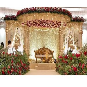 Magnífico Mandap de Madera para Bodas en Manchester, Decoración Elegante de Madera Artesanal, Mandap Moderno para Bodas Maharani, Nueva York - Product Image 1