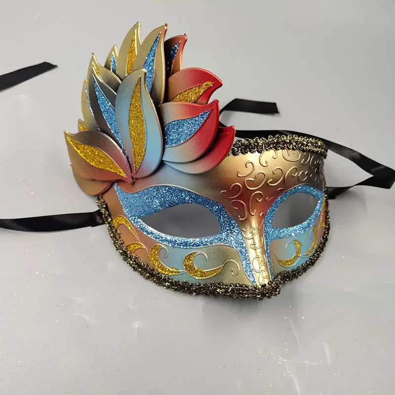 Creative Luxury Halloween Painted Leaf Mask Dance Masquerade Ball Party Glitter Mask Venetian Carnival Party Eyemasks