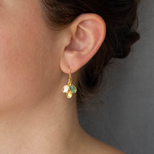 ต่างหูพลอยทัวร์มาลีนหลากสี ชุบทอง เงินแท้ 925 สไตล์คลาสสิก เหมาะสำหรับงานแต่งงาน งานเลี้ยง ของขวัญวันครบรอบที่สมบูรณ์แบบ - Product Image 3