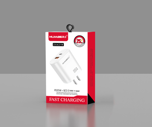 Chargeur USB C double port 25W, charge rapide PD25W QC3.0, matériau ignifuge, protection contre les surtensions, adaptateur universel blanc - Product Image 3