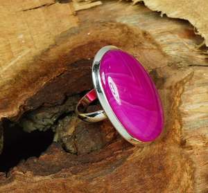 Pink Botswana Agate Sterling Silver Ring Handmade Jewelry US Size 6 For <b>Women</b> - Product Image 5