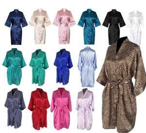 Bata de dama de honor con cuello en V y logotipo personalizado OEM, albornoz de fiesta de boda, bata de spa para mujer, ropa de dormir de satén - Product Image 6