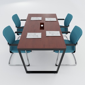 โต๊ะประชุม HBTC008 ดีไซน์ร่วมสมัย รูปทรงสี่เหลี่ยมคางหมู ขนาด 160x80 - Product Image 2