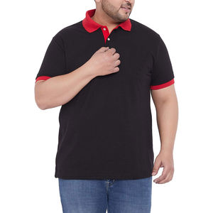 Vente en gros de polos grande taille pour hommes 100% coton design uni personnalisé avec manches courtes tissu tricoté à motif solide - Product Image 1