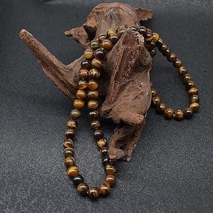 Natural Wood Beads Necklace for Men Women Wooden Chain Unisex Bead Necklaces Gemstone <b>Anxiety</b> Stretch Necklace For Men - Product Image 6
