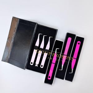 Pestañas Antiestáticas GETUP BROSONS IMPEX de Acero Inoxidable con Recubrimiento en Polvo de Color Rosa Intenso/Rosa Claro y Diseño de Corazón - Product Image 6