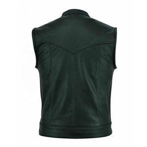 Gilet en cuir véritable pour homme 2024, haute qualité, respirant, vêtement d'extérieur d'hiver, longueur longue, style streetwear, écologique - Product Image 6