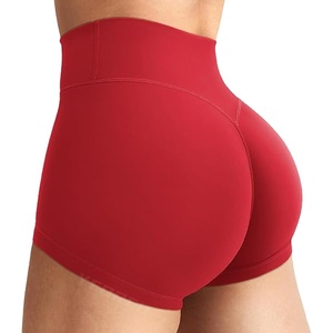 Shorts de yoga taille haute pour femme, effet ventre plat, froncé et liftant, en Spandex et Polyester extensibles et doux, pour l'entraînement et le fitness, Vêtements de sport 2026 - Product Image 4