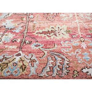 Alfombra Afgana de Lana Anudada a Mano con Diseño Floral Rojo y Naranja para el Hogar, Modelo Enm-8017 - Product Image 3