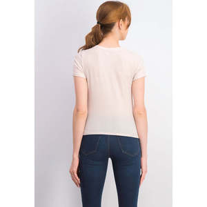 Top casual rosa extra large da bambina Love Fire con design metallico attorcigliato sul davanti - Product Image 2