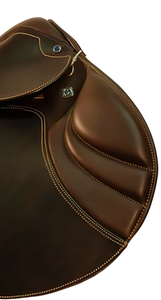 Selle de cheval de course ou d'entraînement anglais de haute qualité en cuir confortable et durable avec arbre en plastique - Product Image 3