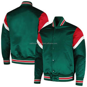 Chaqueta de bombardero Varsity hecha a mano vintage ligera para hombre, ropa informal y atlética de satén a la moda - Product Image 1