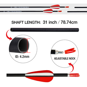 ลูกศรคาร์บอนไฟเบอร์ปรับแต่งได้4.2มม. 31 "1.75" หยดน้ำเหล็กการยิงธนูกลางแจ้ง - Product Image 5