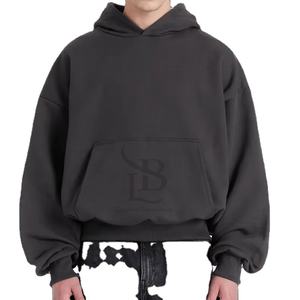 Sudadera con capucha de felpa francesa gruesa de algodón 100% para hombre, ropa de calle de gran tamaño en blanco de alta calidad con logotipo personalizado - Product Image 2