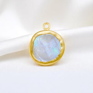Raw Rainbow Moonstone <b>Birthstone</b> DIY 12 MM Charm <b>Pendant</b> for Making Jewelry 925 Sterling Silver Charm Jewelry Wholesale - Product Image 1