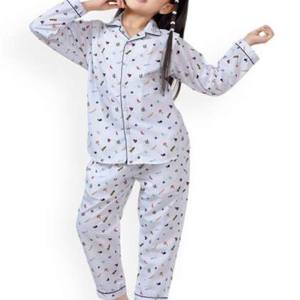 Tela de algodón para niñas Pantalón de noche transpirable con cintura elástica Estilo de estampado informal para el verano - Product Image 5