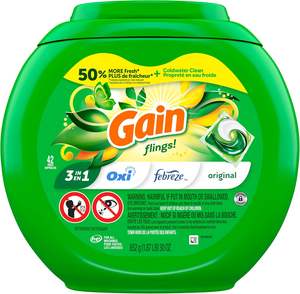 Paquetes de Detergente para Ropa Gain Flings, 31 Unidades, Aroma Original, Paquetes de Detergente 3 en 1 HE con Oxi Boost y Febreeze - Product Image 2
