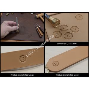 LT012 Tampon en cuir Style bouton géométrique 15x15mm (9/16 "x9/16") pour l'artisanat du cuir géométrique - Product Image 1