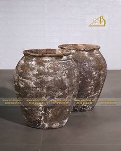 Titanic AT039H50BRA Maceta de cerámica moderna marrón con acabado galvanizado para plantar en el jardín del Hogar Crea impresionantes mini paisajes - Product Image 1