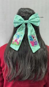 Los últimos lazos de Pascua para niña, lazos con perlas bordadas, lazos para el pelo para niñas, lazo para el pelo de campo - Product Image 3