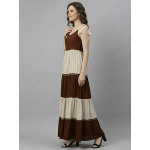 DEEBACO Women's 100% Cotton Woven A-Line Maxi <b>Dress</b> Casual Stylish Party Wear - Product Image 2